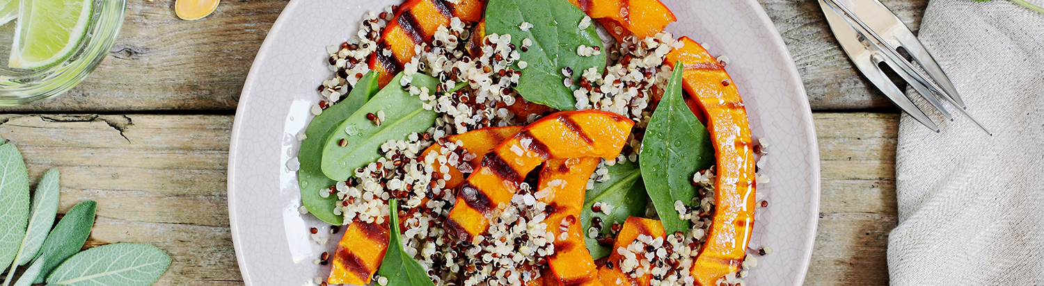 Quinoa mit geröstetem Kürbis 